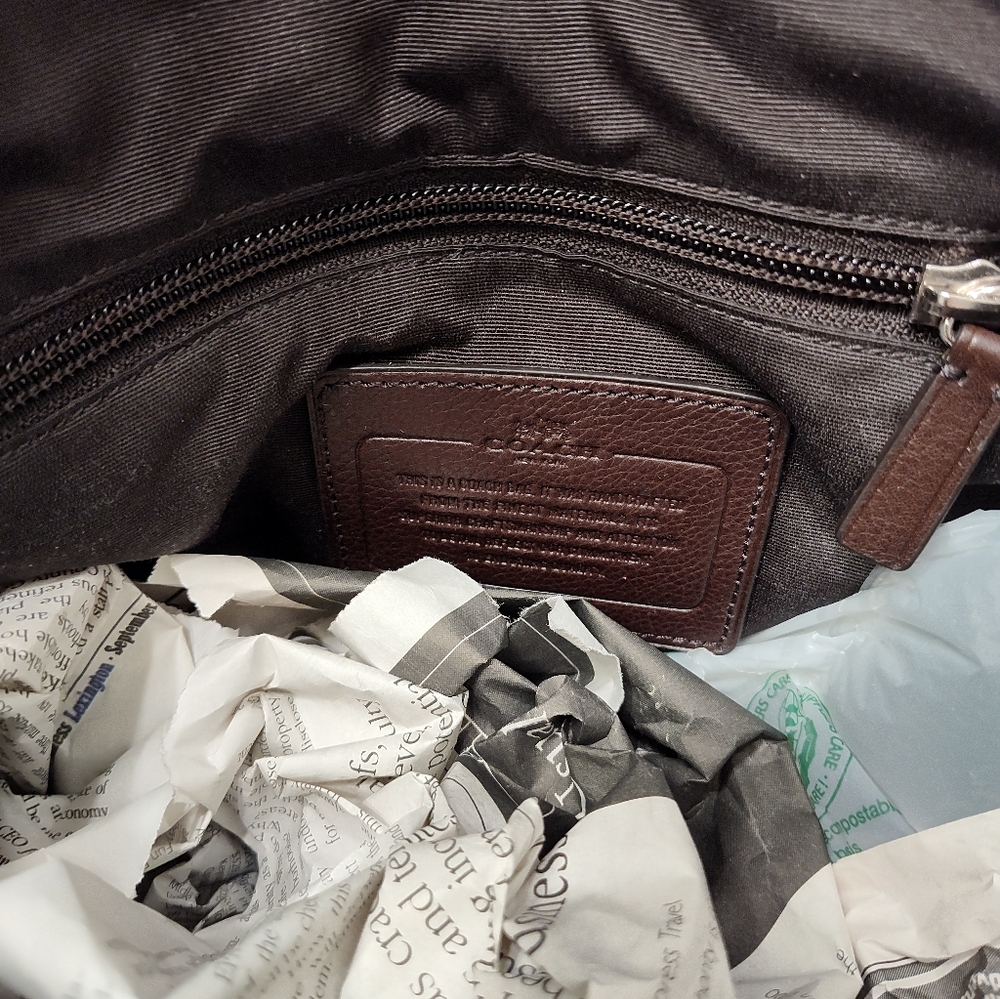 🤎EUC Coach Signature Monogram Logo Adjustable Crossbody Messenger Bag, Chocolat - Picture 9 of 16